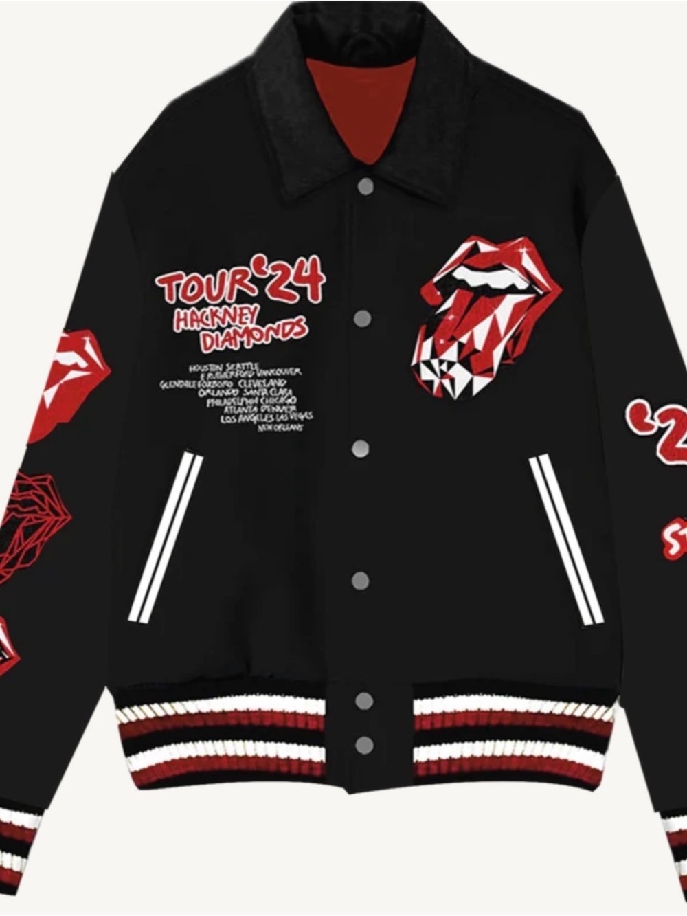 HACKNEY DIAMONDS TOUR TONGUE VARSITY JACKET (LIMITED EDITION)